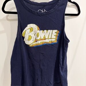 CHASER BOWIE Navy Graphic Tank Top